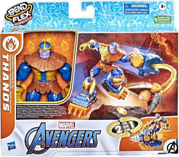 AVENGERS BEND AND FLEX THANOS FIRE MISSION HASBRO F5869
