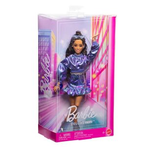 BARBIE DELUXE STYLE METALİK MAVİ KIYAFETLİ BEBEK JFP42